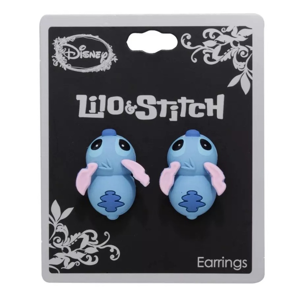 NWT Disney Lilo & Stitch Blue Stitch Biting Stud Earrings
